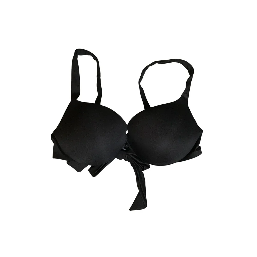 SKIMS Women's Onyx Signature Swim Ultimate Push Up Bikini Top Size 10 NWT